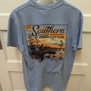 Southern Fried Cotton Scenic Graphic Tee - Light Blue